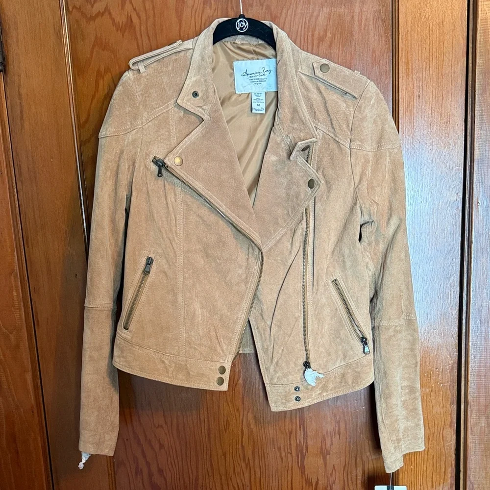 American Rag Light Brown Suede Leather Jacket - Picture 1 of 9